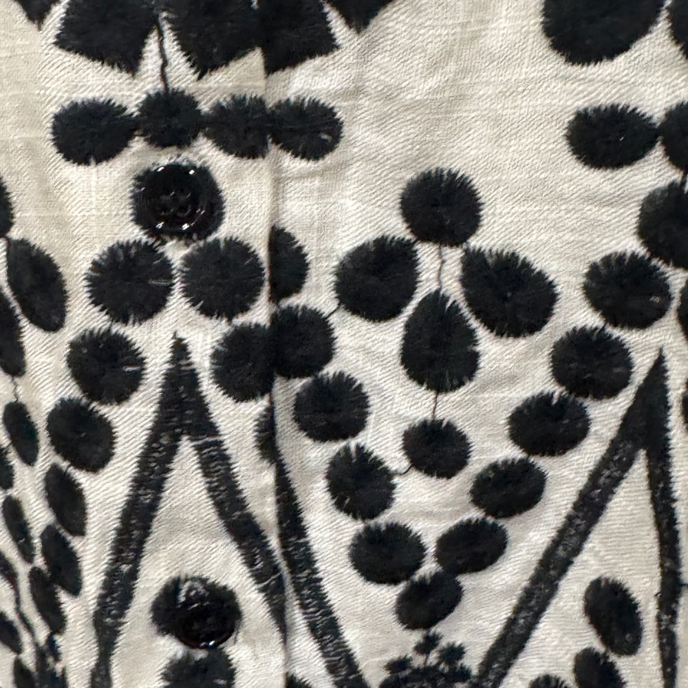 Zara Monochrome Geometric Embroidery Shirt - Picture 7 of 14